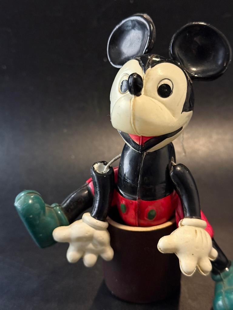 Drie oude  Disney Mickey Mouse giguren, Ophalen of Verzenden, Mickey Mouse, Gebruikt, Beeldje of Figuurtje