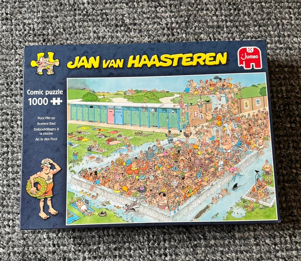 Jan van Haasteren  “bomvol bad”, Ophalen of Verzenden, 500 t/m 1500 stukjes, Zo goed als nieuw, Legpuzzel