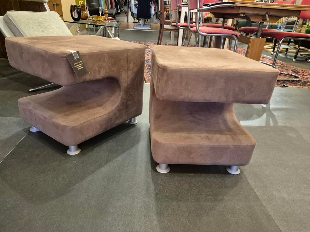 Paarse design poefjes / voetenbankjes - Bijzonder!, Minder dan 50 cm, Design, Vierkant, Minder dan 50 cm