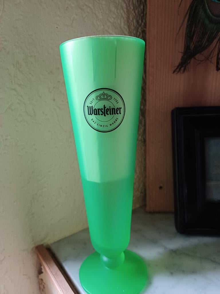 Warsteiner bier glas vaas kees smit speciale editie groen, Ophalen of Verzenden, Nieuw, Glas of Glazen, Overige merken