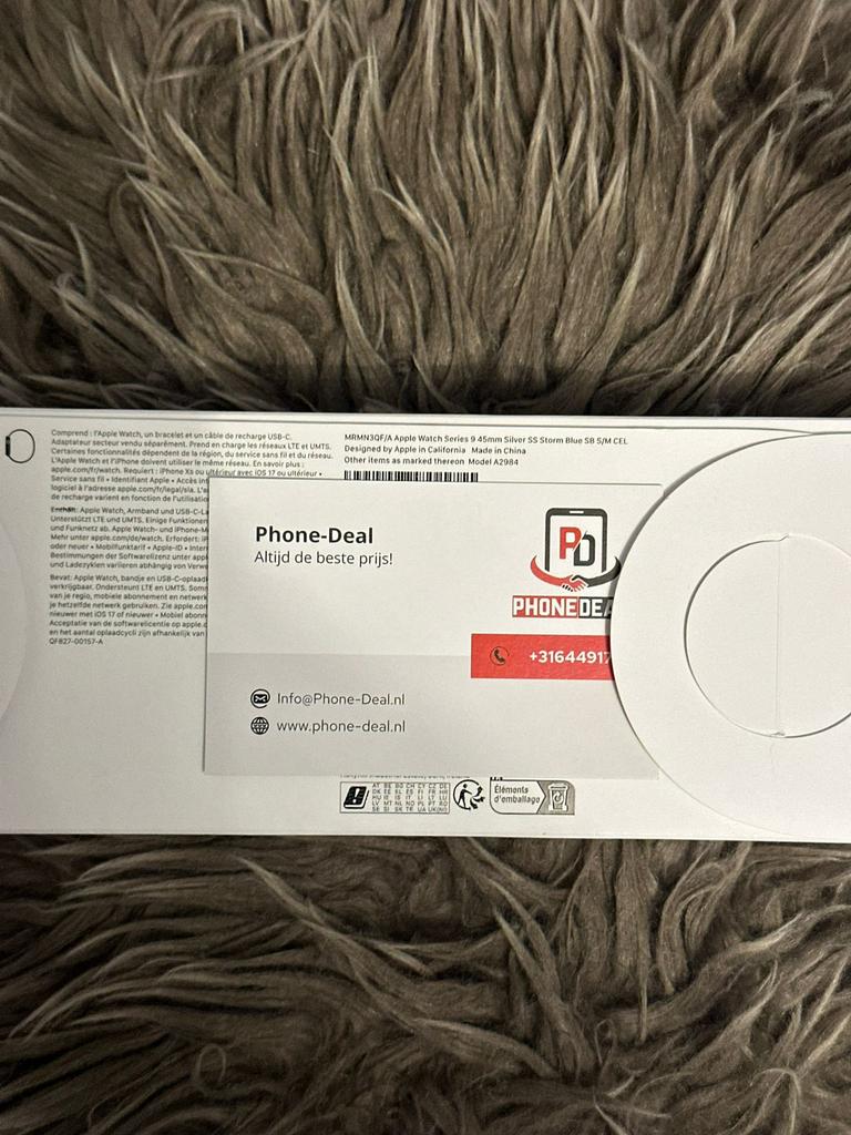 APPLE Watch Series 9 Cellular 45 mm Zilver Roestvrijstalen, Ophalen of Verzenden, Nieuw, Zwart, IOS