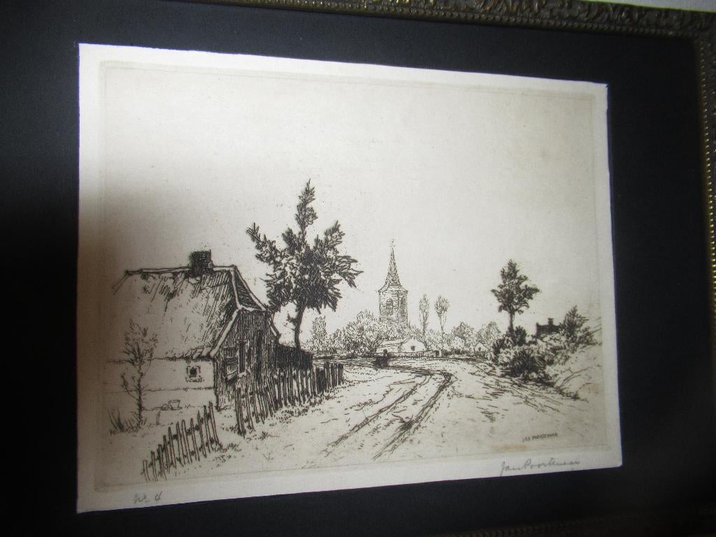 ETS VAN JAN POORTENAAR DORPSGEZICHT, Antiek en Kunst, Ophalen of Verzenden
