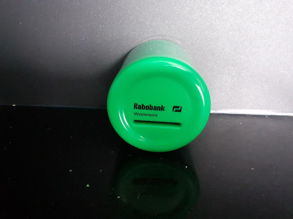 Spaarpot Rabobank., Ophalen of Verzenden, Zo goed als nieuw, Metaal of Blik, Overige thema's