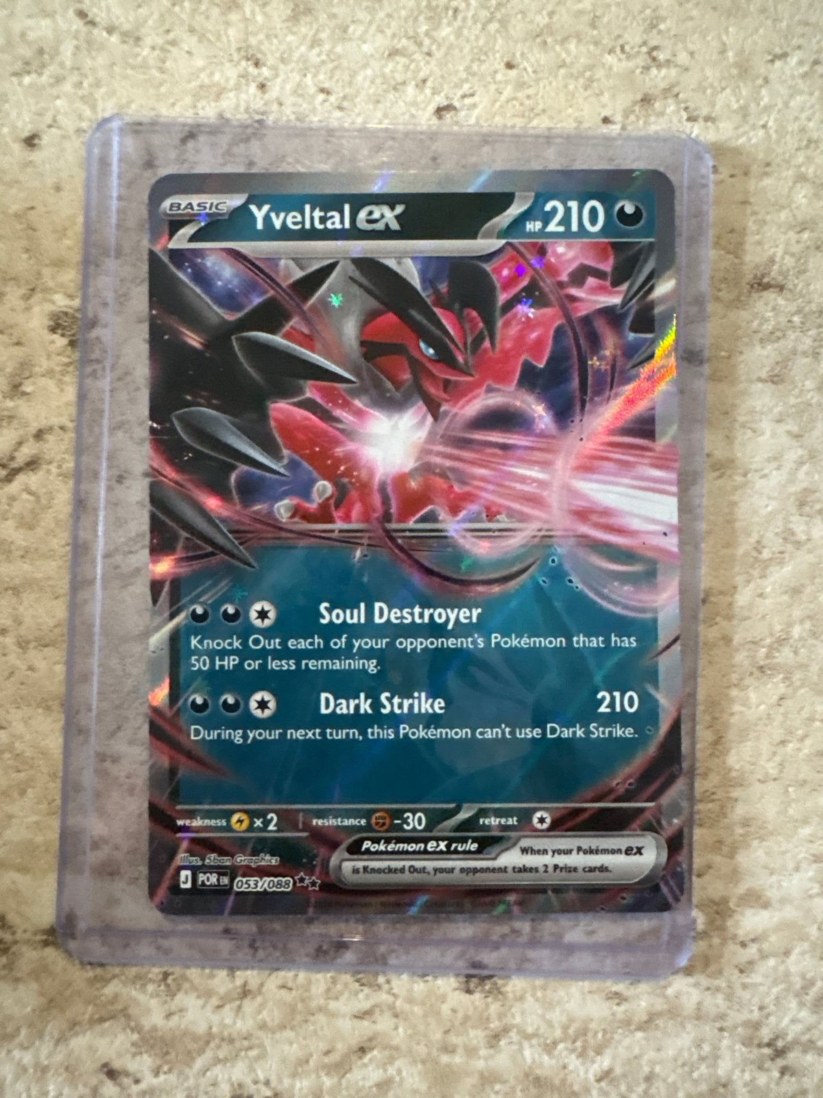 Yveltal ex Pokémon kaart - Basic - HP 210, Ophalen of Verzenden, Zo goed als nieuw, Losse kaart