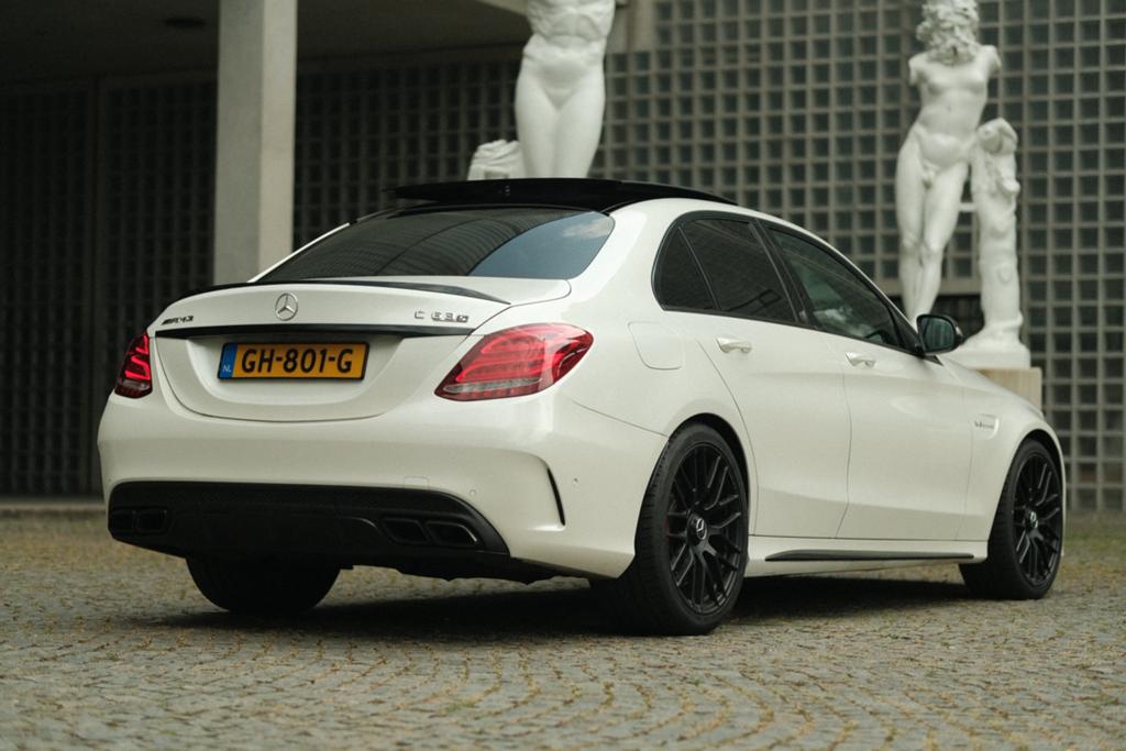 Mercedes C63 S AMG 510PK/Pano/Burmester/org NL!, Auto's, Automaat, Achterwielaandrijving, 510 pk, Wit