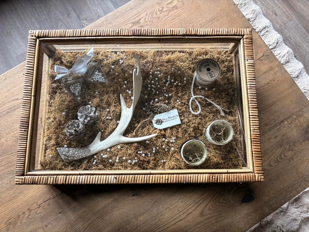 Riviera Maison riet glas, Ophalen, Schaal, Vierkant, Glas
