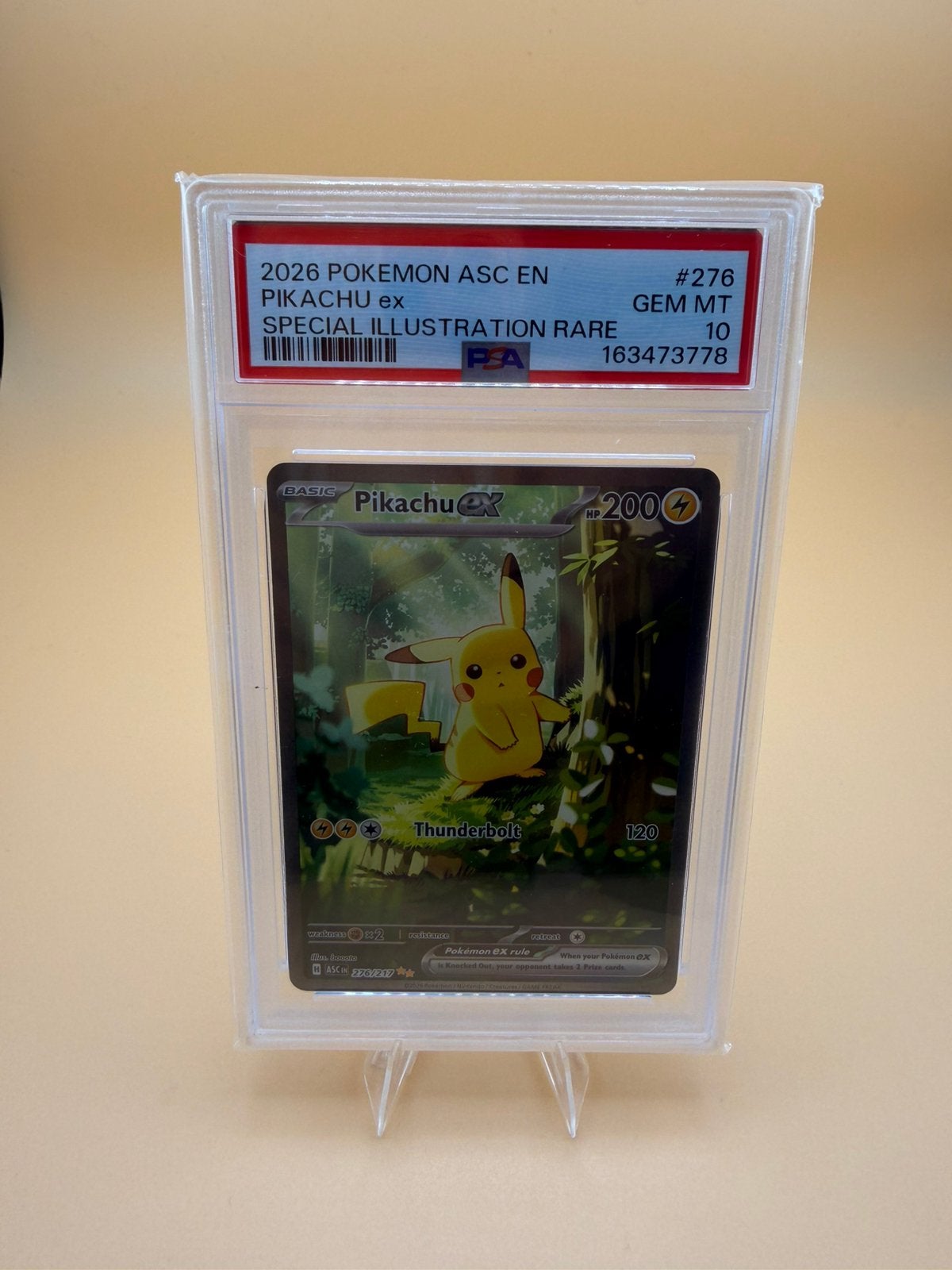 Pikachu 276/217 PSA 10 ASC, Ophalen of Verzenden, Zo goed als nieuw