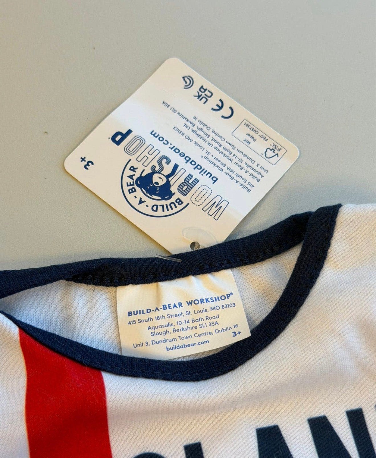 Build-A-Bear England T-Shirt Nieuw Met Labels en certificaat, P, P, P, Nieuw