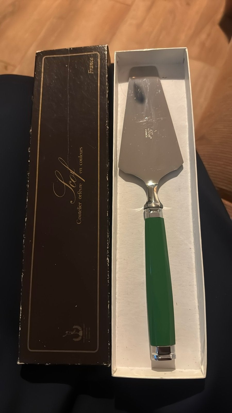 Vintage S.C.O.F. Bestekset - Groen Handvat - Made in France, Antiek en Kunst, Ophalen of Verzenden