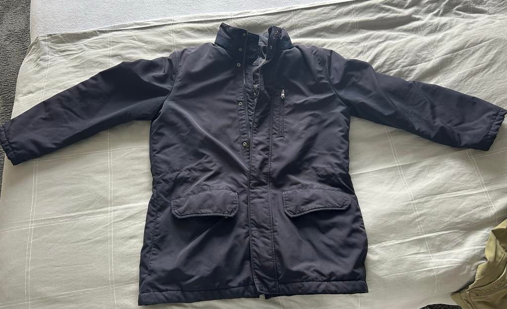 Stijlvolle donkerblauwe geox jas, heren, Ophalen of Verzenden, Zo goed als nieuw, Maat 52/54 (L), Blauw