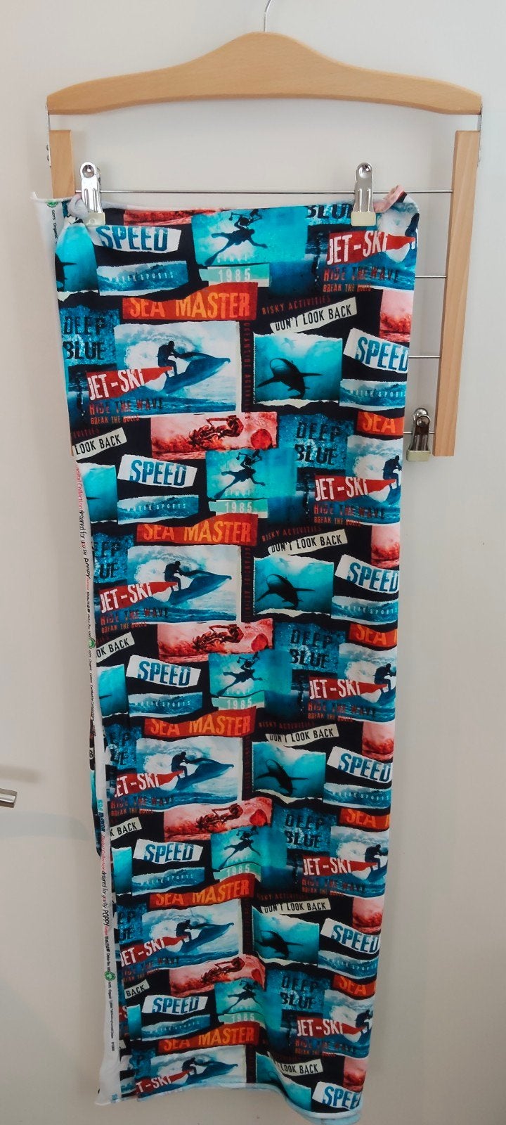 Nieuwe Jersey Kinderstof - Watersport Thema, Ophalen of Verzenden, Nieuw, Katoen, 120 cm of meer