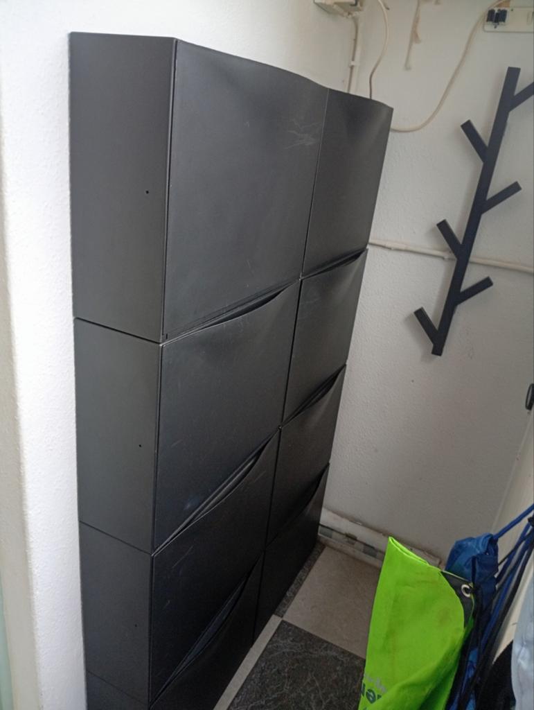 8x Ikea TRONES schoenenkasten/opbergers, zwart, Huis en Inrichting, Kasten | Schoenenkasten, Ophalen, Gebruikt, Modern, functioneel
