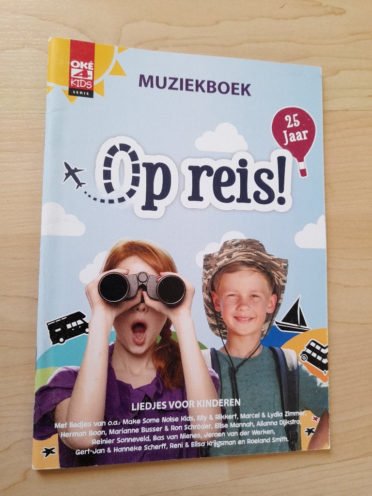 MUZIEKBOEK OP REIS! 25 jaar Liedjes voor kinderen, Ophalen of Verzenden, Zo goed als nieuw, Overige niveaus, Nederlands