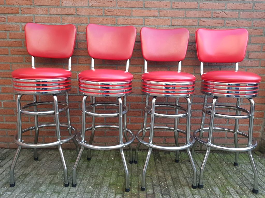 FIFTIES SIXTIES AMERIKAANSE BARKRUKKEN BEL AIR BARTAFEL, Huis en Inrichting, Barkrukken, Ophalen, 5 krukken of meer, 60 tot 90 cm