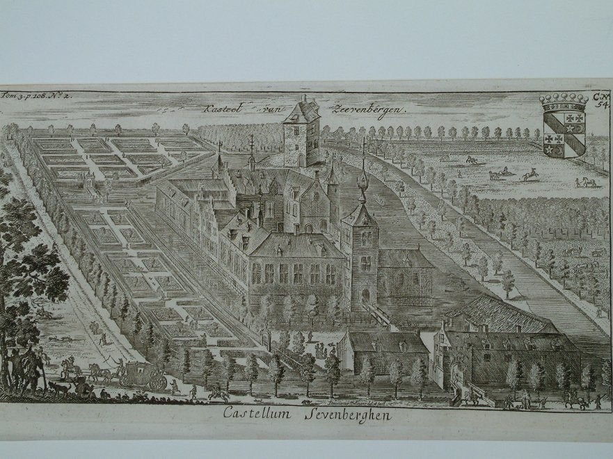 Ets prent Castellum Sevenberghen Zevenbergen te Ranst., Ophalen of Verzenden, Stadsgezicht, Ets, 1700 - 1799