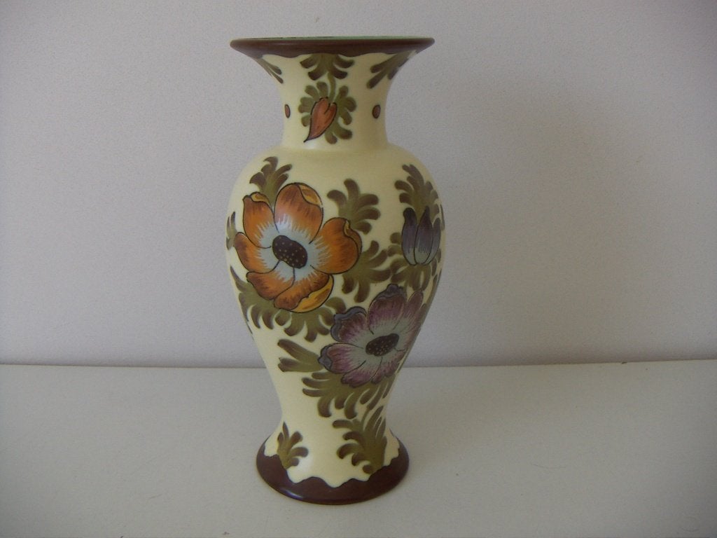 Zuid Holland Gouda plateel keramiek vaas jr.ca.1935. Amoon., Antiek en Kunst, Antiek | Keramiek en Aardewerk, Ophalen of Verzenden