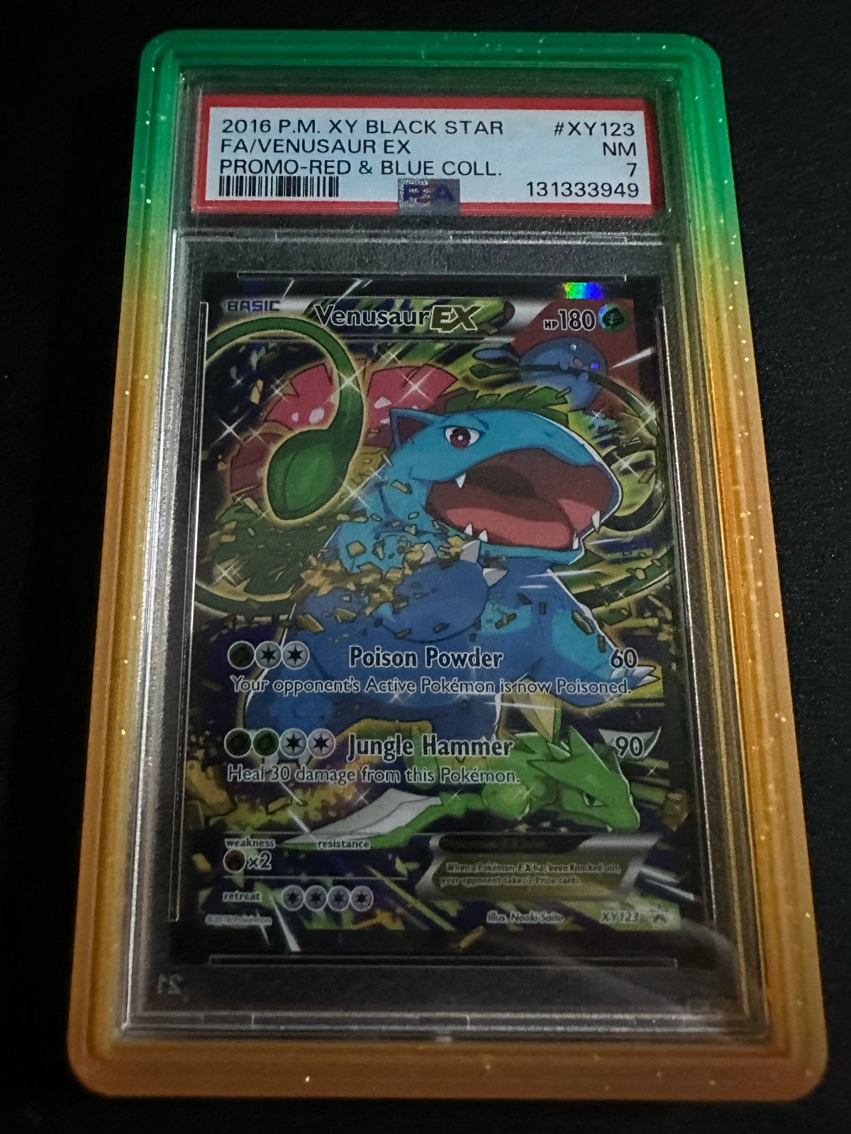 Venusaur EX XY123 PSA 7 NM Pokémon Kaart, Hobby en Vrije tijd, Verzamelkaartspellen | Pokémon, Ophalen, Zo goed als nieuw, Losse kaart