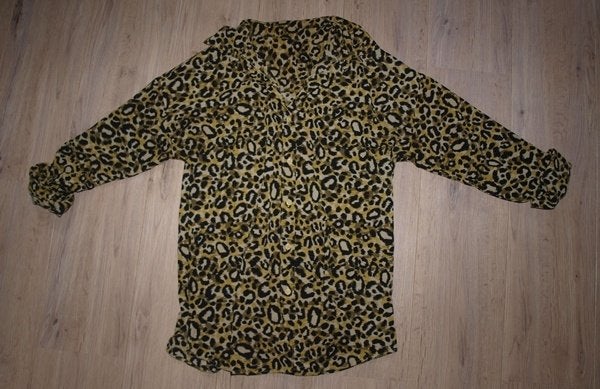 Geel Zwarte Panterprint Blouse HEMA (M), Kleding | Dames, Maat 38/40 (M), Geel, Ophalen of Verzenden, Gedragen