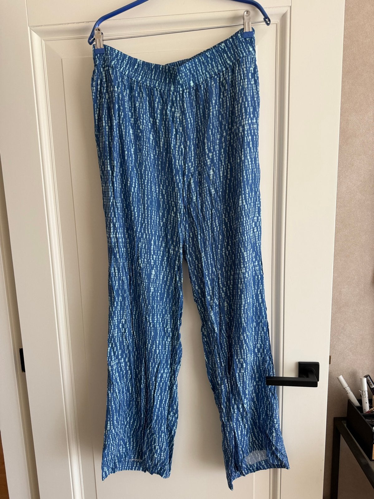 MAAT XL Anna Blue blauwe broek met patroon, Kleding | Dames, Blauw, Maat 46/48 (XL) of groter, Ophalen of Verzenden, Zo goed als nieuw