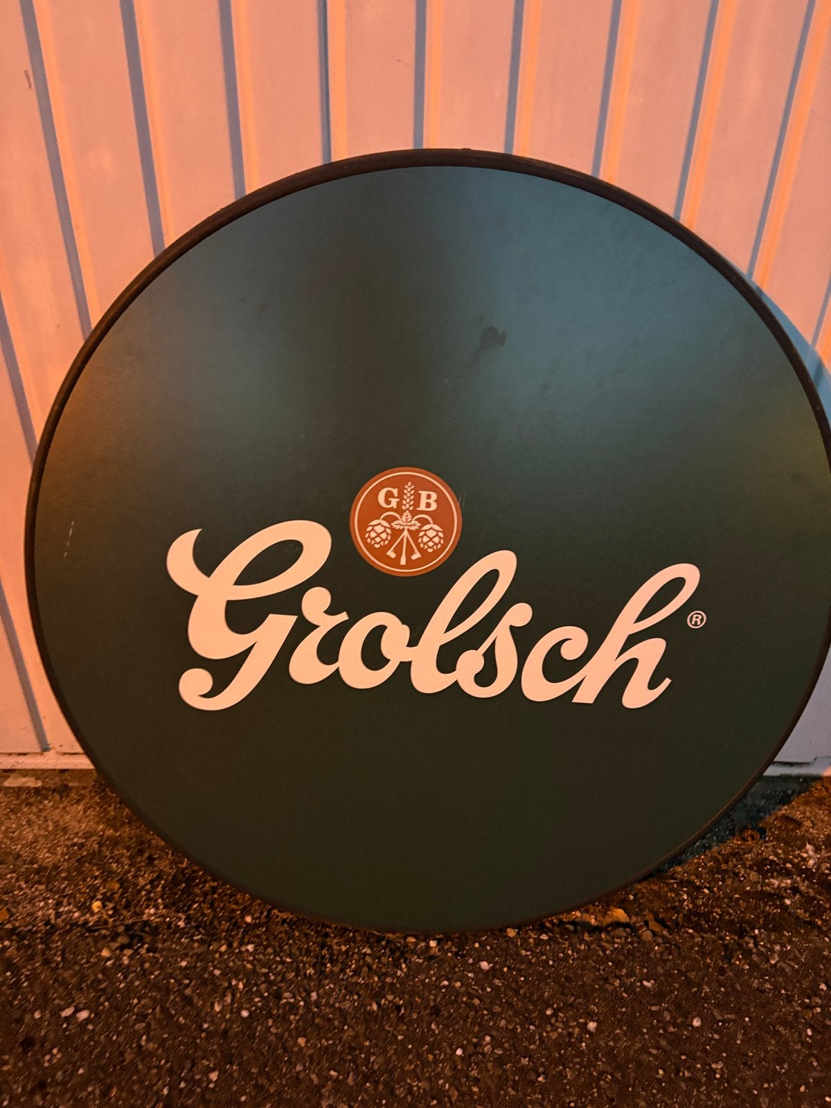 Grolsch statafelblad voor op bierkratten, Ophalen, Gebruikt