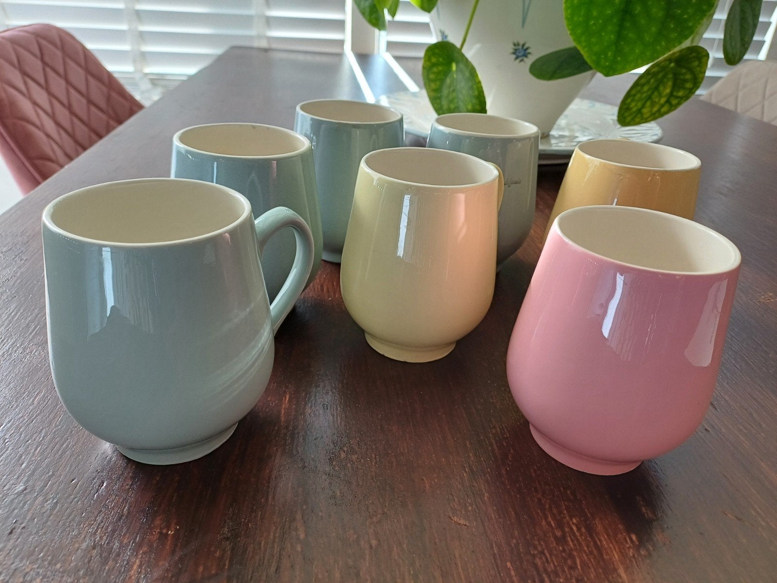 Regout Pastel Bolle Buikbekers - Vintage Set, Ophalen of Verzenden