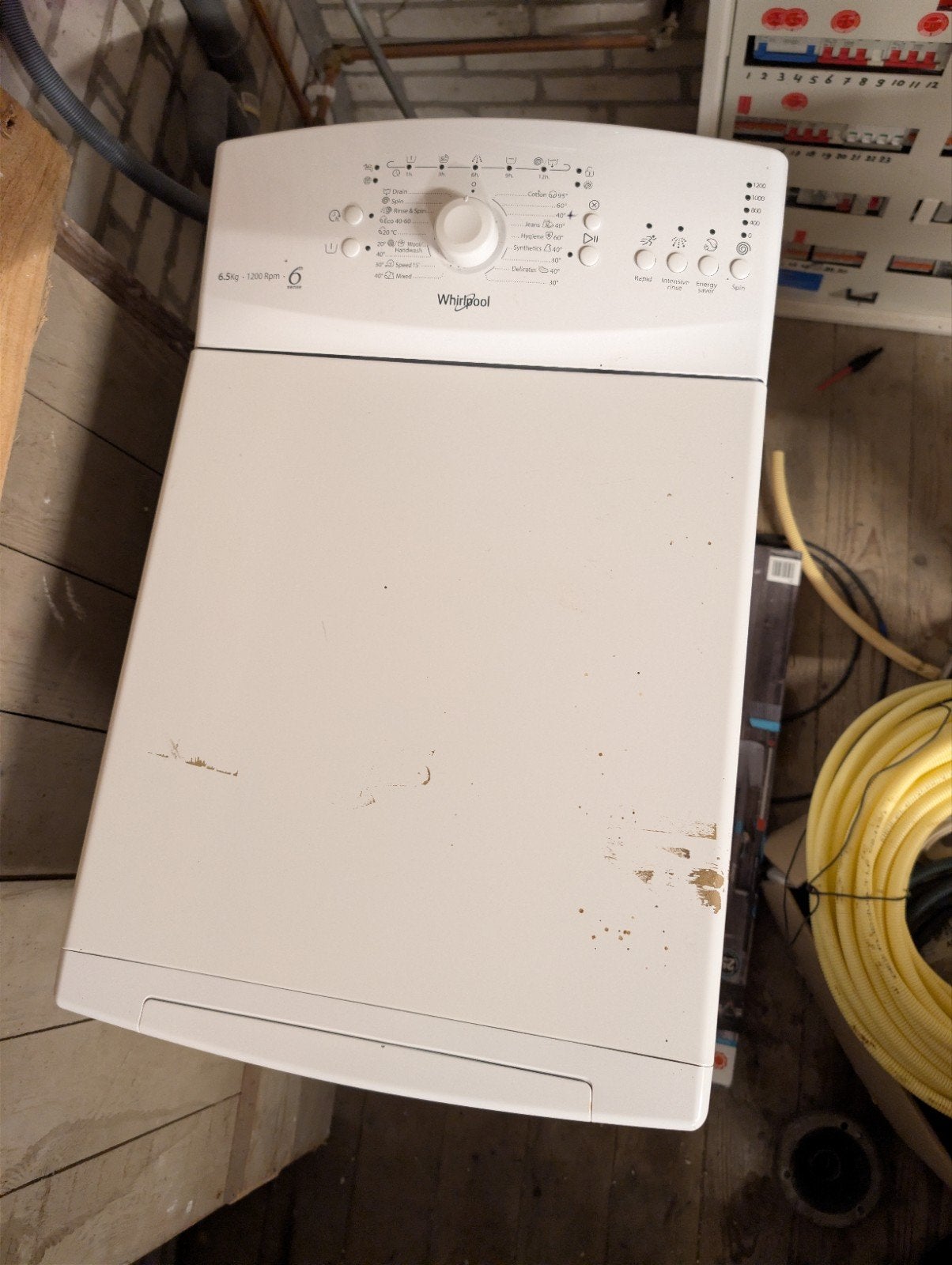 Whirlpool Bovenlader Wasmachine 6.5kg - 1200 RPM, Ophalen, Gebruikt, Bovenlader, 85 tot 90 cm