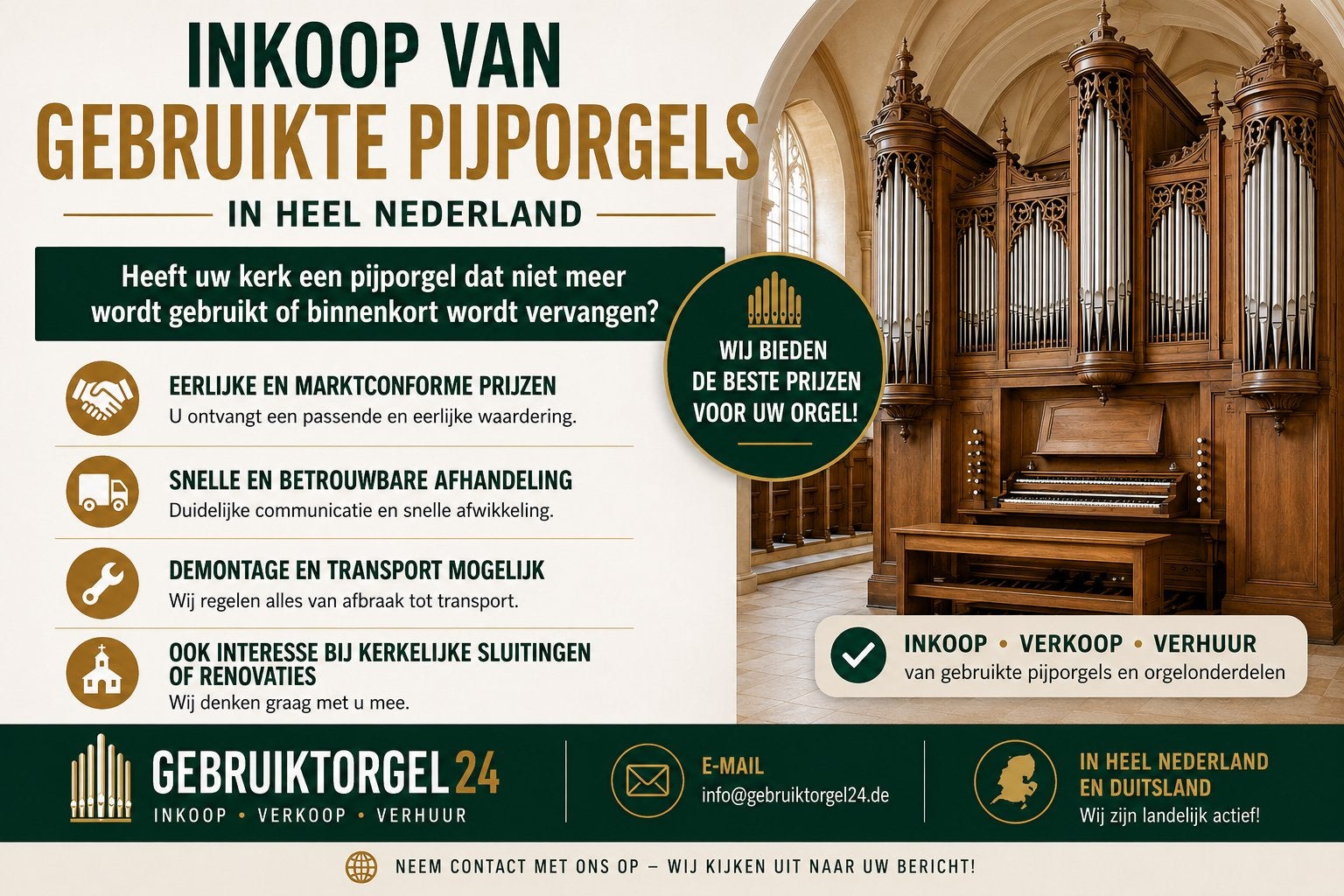 Gezocht: Gebruikte Pijporgels en Orgelonderdelen, Ophalen, Zo goed als nieuw