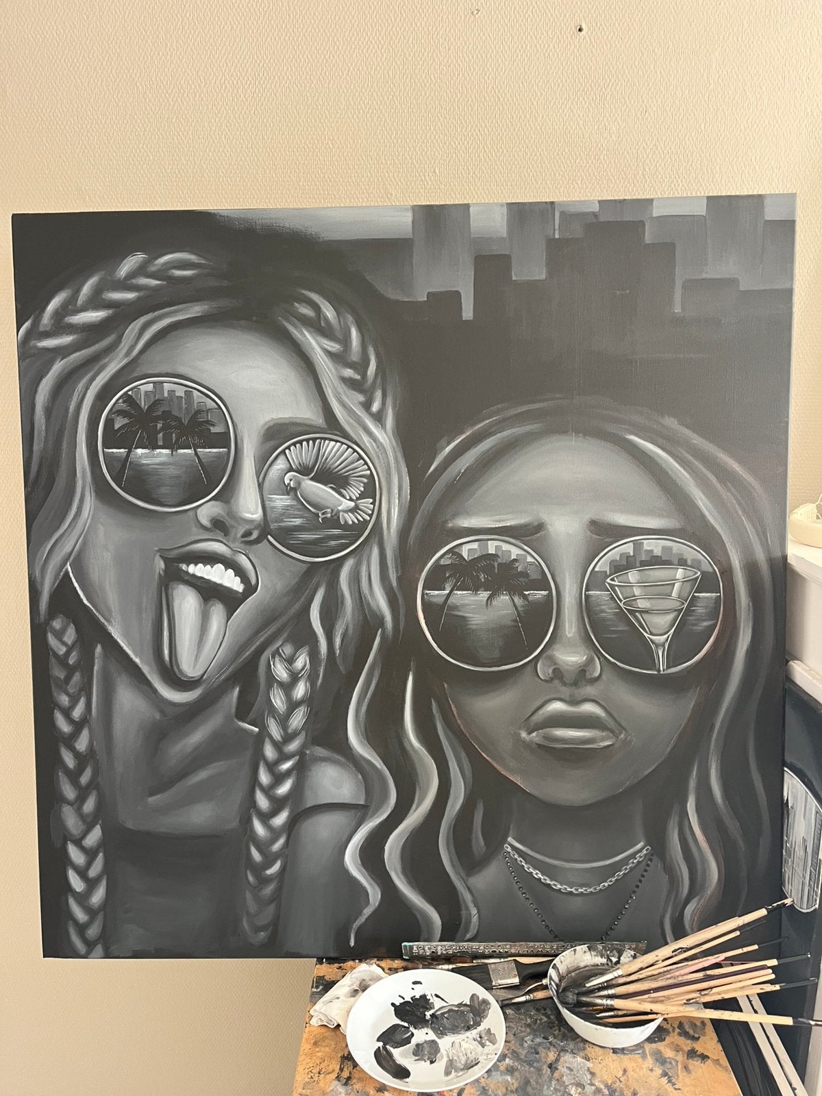 ️ Handgeschilderd. Uniek. Persoonlijk., Ophalen of Verzenden, Nieuw, Minder dan 50 cm, Schilderij