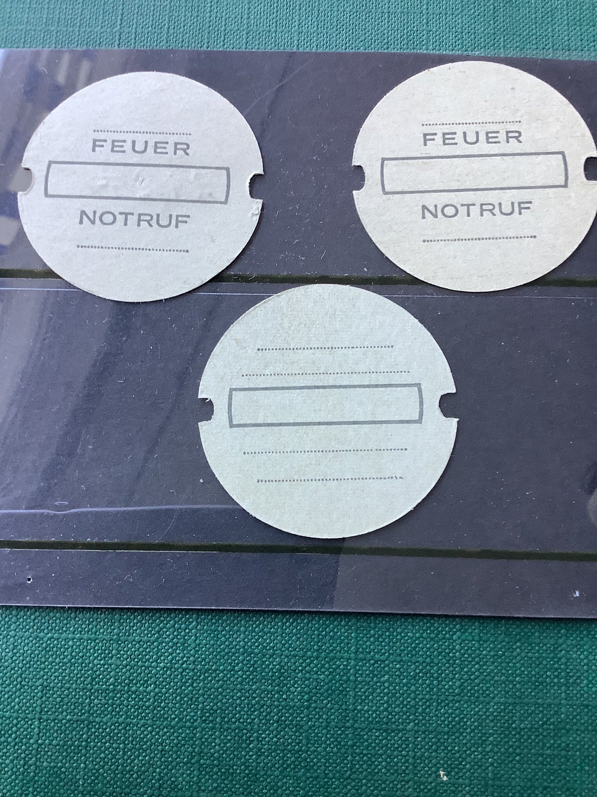 3 labelkaartjes voor kiesschijf telefoon, Ophalen of Verzenden, Zo goed als nieuw