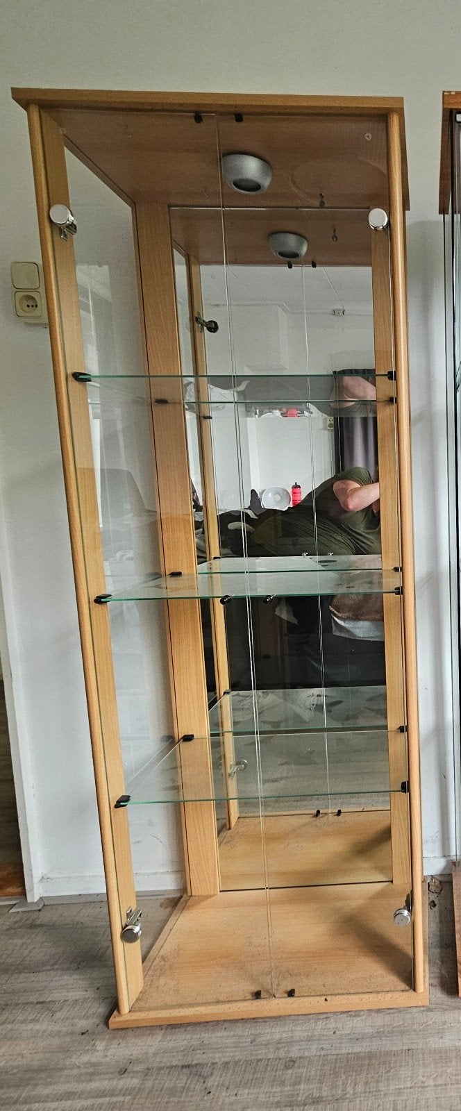 Mooie vitrinekast, Huis en Inrichting, Kasten | Vitrinekasten, Ophalen, Met plank(en), Gebruikt, Glas