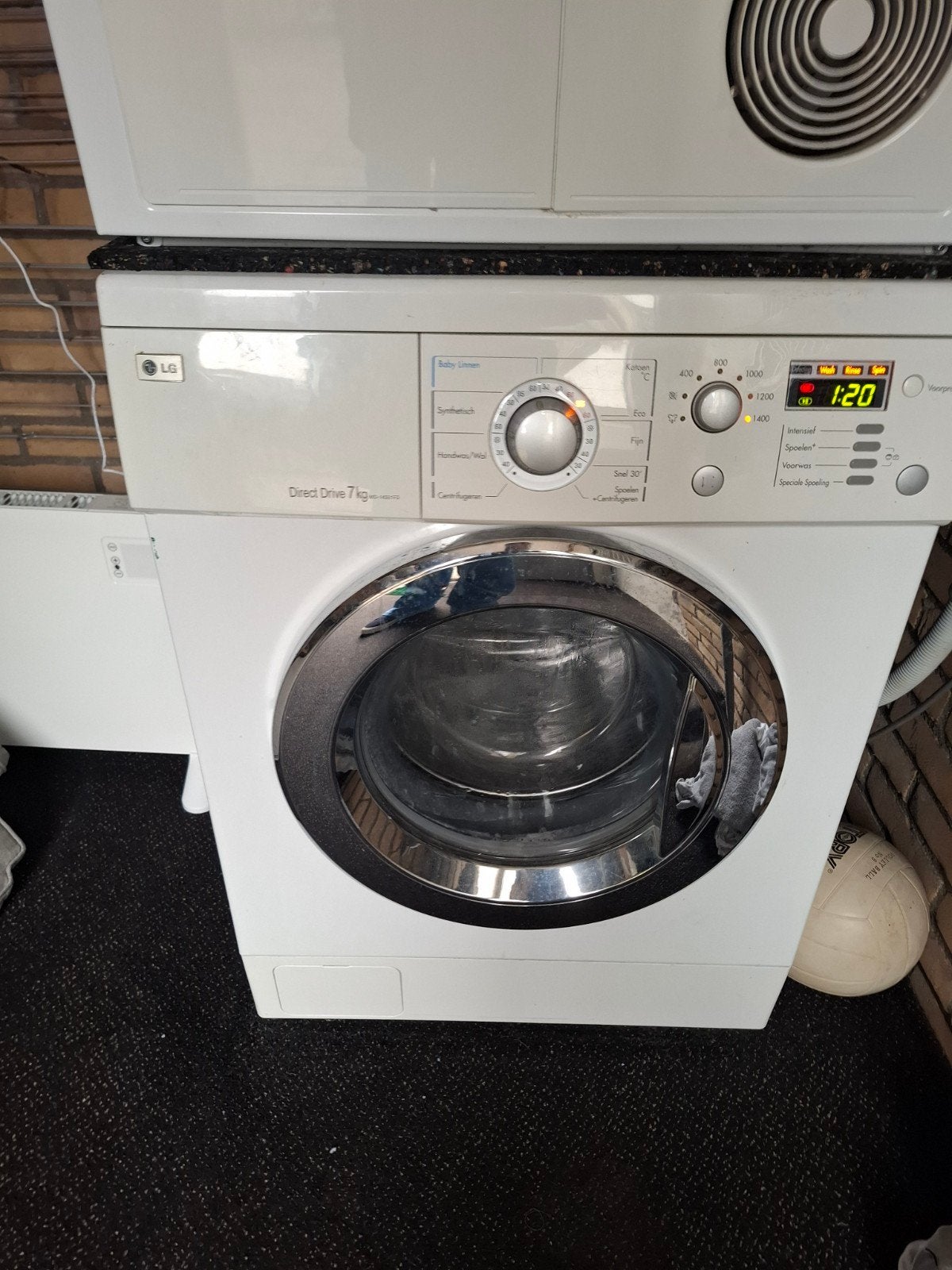LG wasmachine 7 kilo, Ophalen, Gebruikt, Handwasprogramma, Voorlader