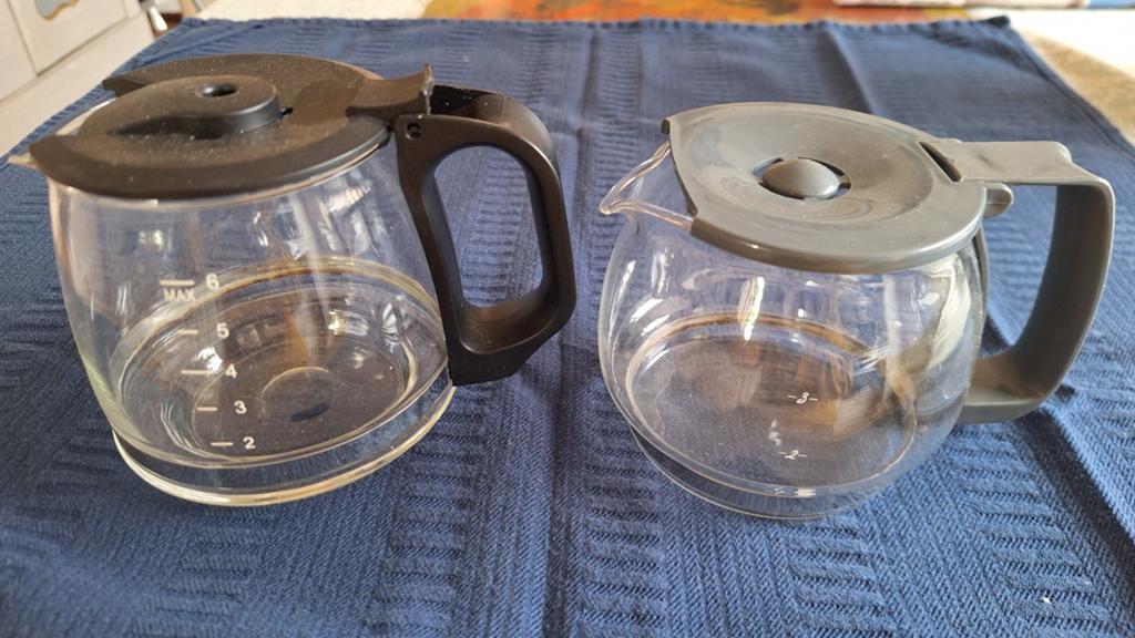 Glazen Koffiepotten - 1 voor 6 kopjes en 1 voor 4 kopjes, Witgoed en Apparatuur, Ophalen, Gebruikt, Overige modellen, Gemalen koffie