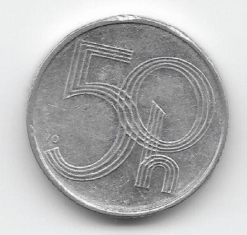 Tsjechië 50 haleru 1993 (kasteel) KM# 3.1, Ophalen of Verzenden, Overige landen, Losse munt