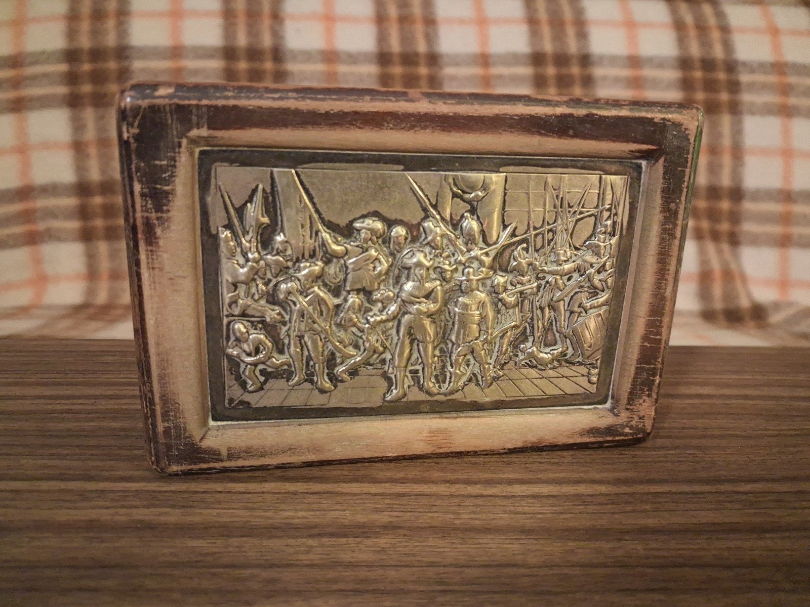 Antiek sigarendoosje met Nachtwacht-reliëf, Ophalen of Verzenden