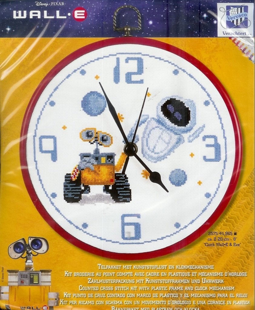 Cado opruiming disney borduurpakket, WALL.E KLOK, Ophalen of Verzenden, Nieuw, Handborduren, Borduurpakket