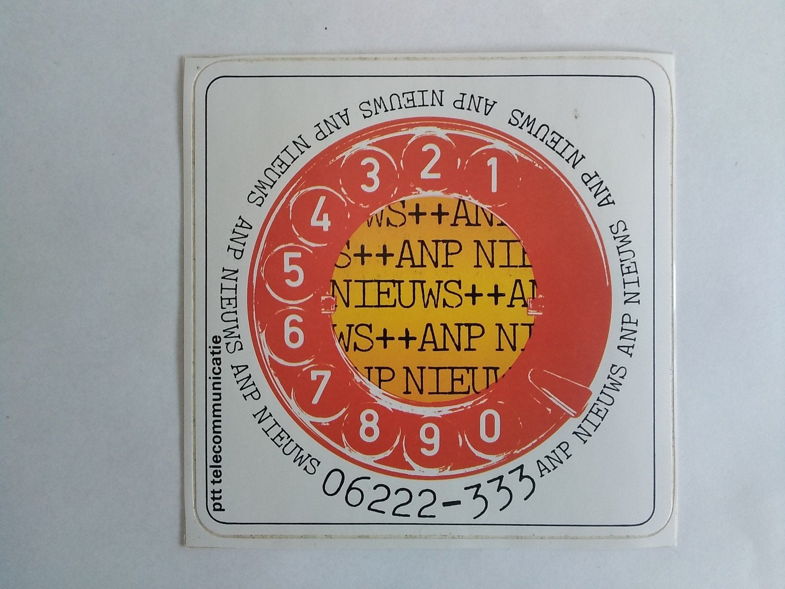 Sticker PTT Telecommunicatie ANP Nieuws, Verzenden, Zo goed als nieuw