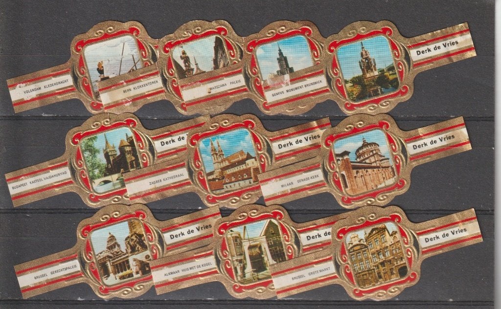 reeks 258  derk de vries   268.    1-10   sigarenbanden, Ophalen of Verzenden, Zo goed als nieuw, Sigarenbandjes