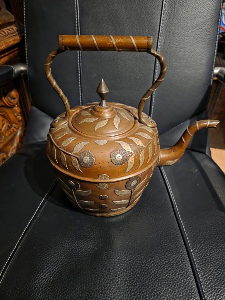 Antiek koperwerk  theepot, Antiek en Kunst, Ophalen of Verzenden
