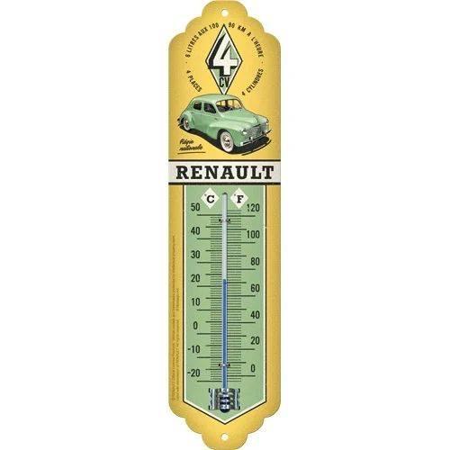 Renault 4 CV auto reclame thermometer van metaal wanddeco, Ophalen of Verzenden, Nieuw, Auto's