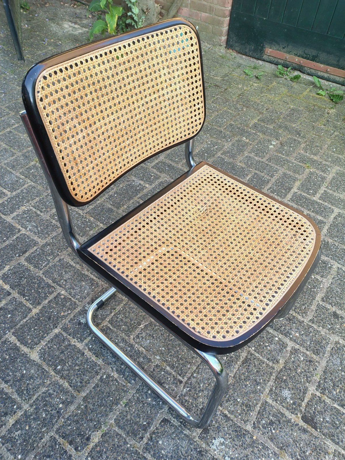 Vintage Thonet stijl stoel met rotan zitting, Ophalen