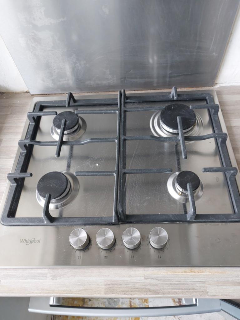 Whirlpool 4-pits gasfornuis - RVS inbouw kookplaat, Ophalen, Nieuw, 4 kookzones, Inbouw