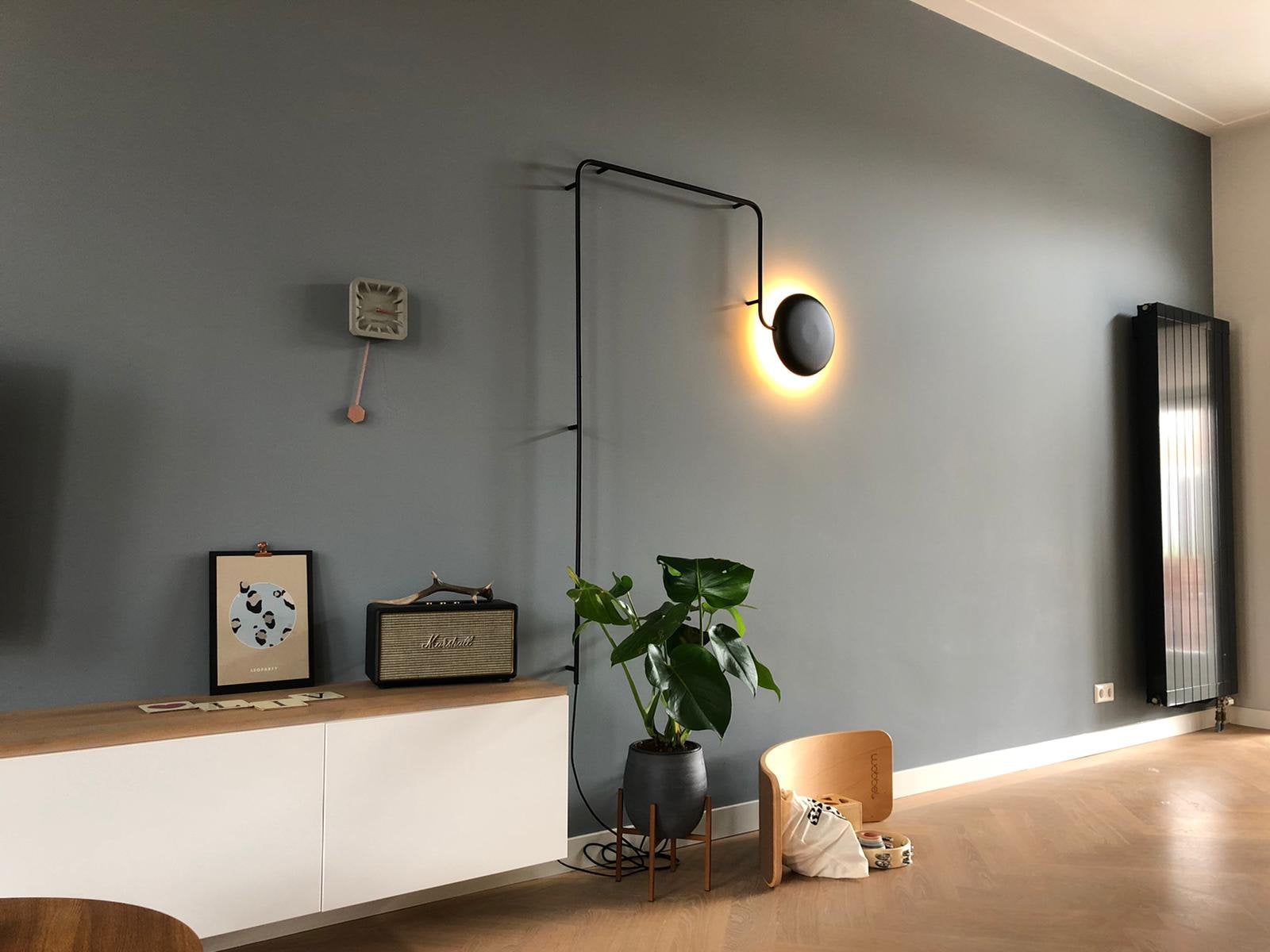 Woud Mercury dimbare wandlamp zwart, Huis en Inrichting, Zwart, Zo goed als nieuw, Overige merken, Metaal