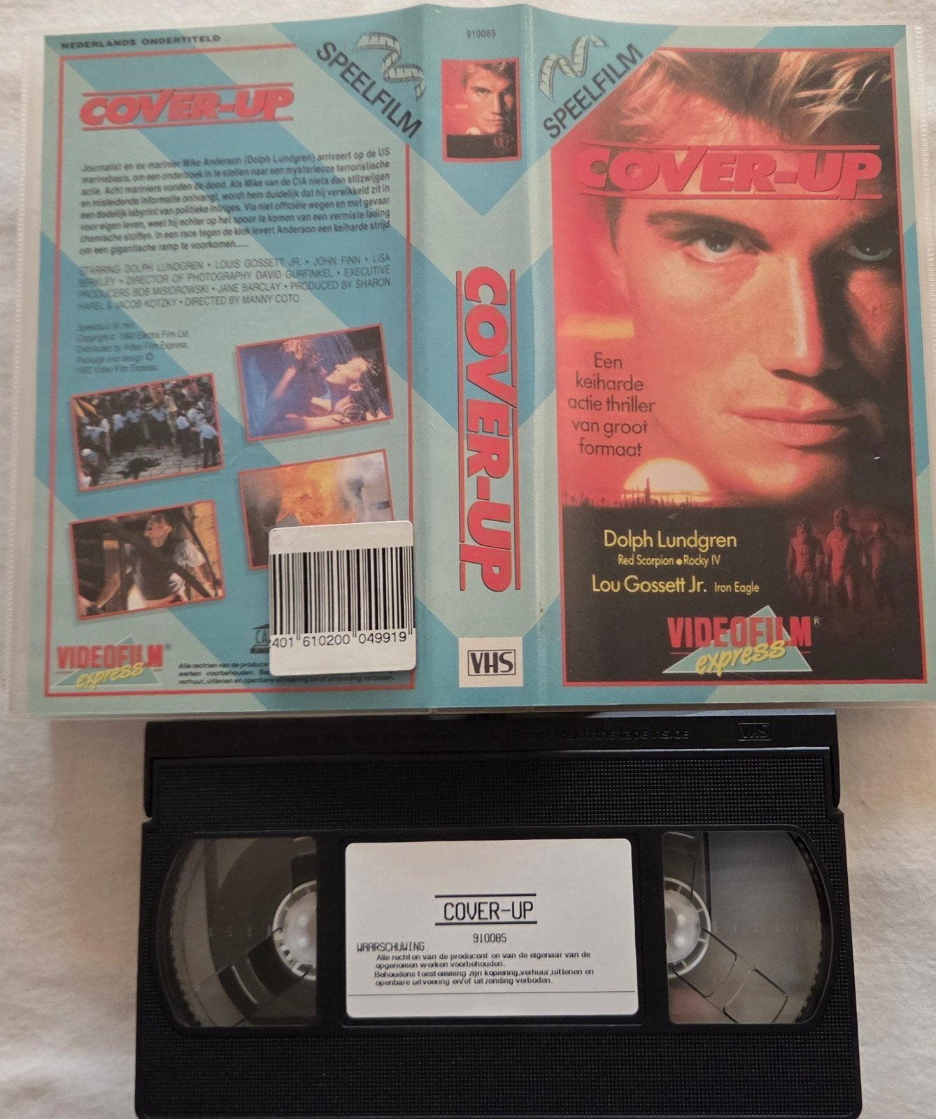 Dolph Lundgren Cover-Up VHS Actie, Vanaf 16 jaar, Ophalen of Verzenden, Gebruikt, Actie en Avontuur