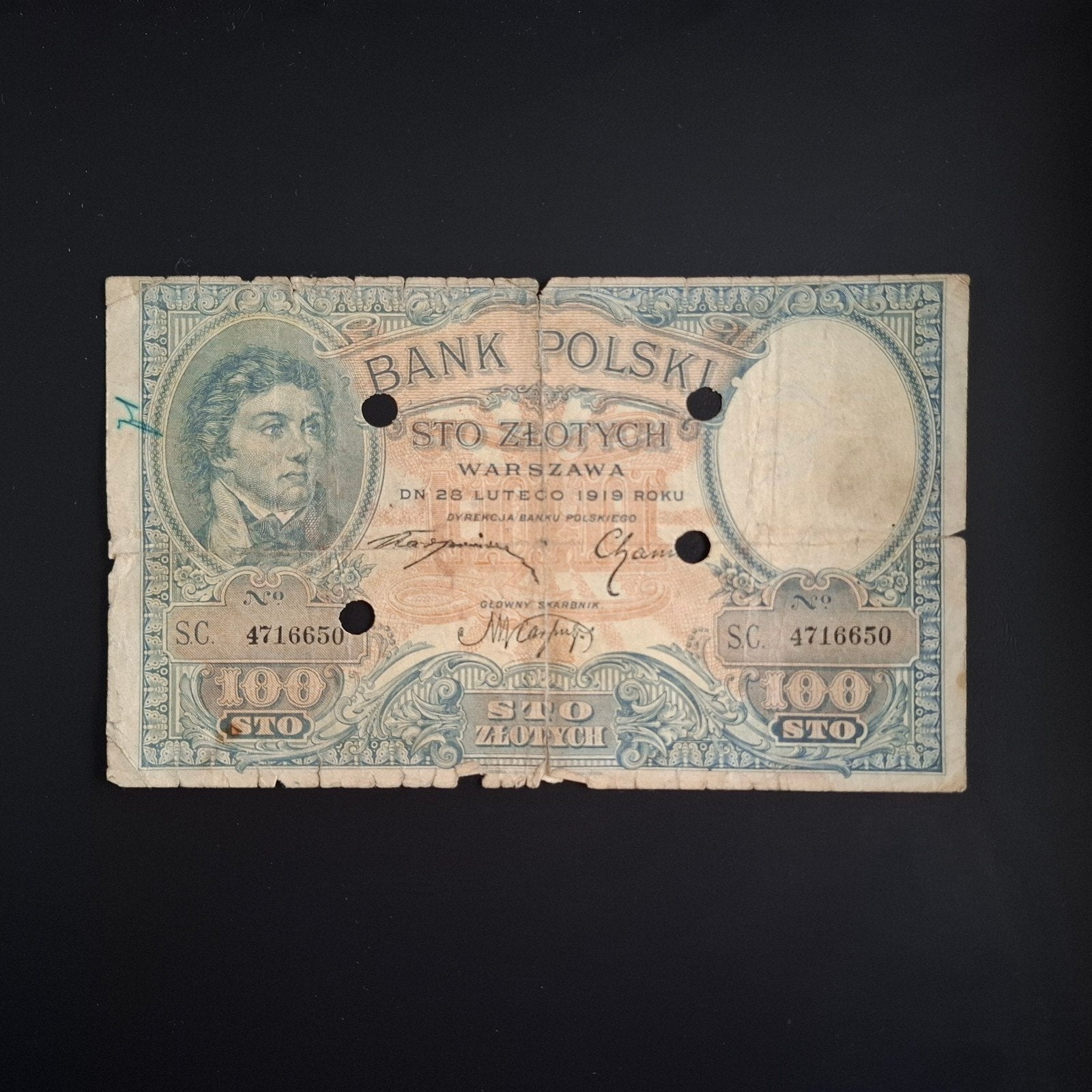 100 zloty Polen #036, Postzegels en Munten, Verzenden, Polen, Los biljet