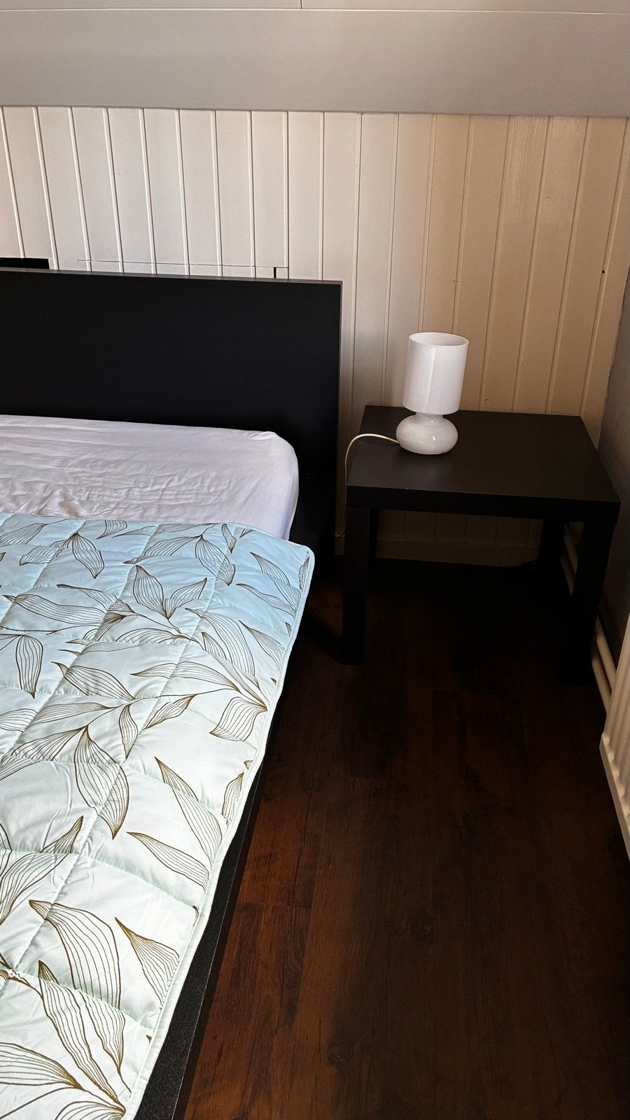 Tweepersoonsbed met hoofdbord - Zwart, Huis en Inrichting, Ophalen, Gebruikt, Zwart, Tweepersoons