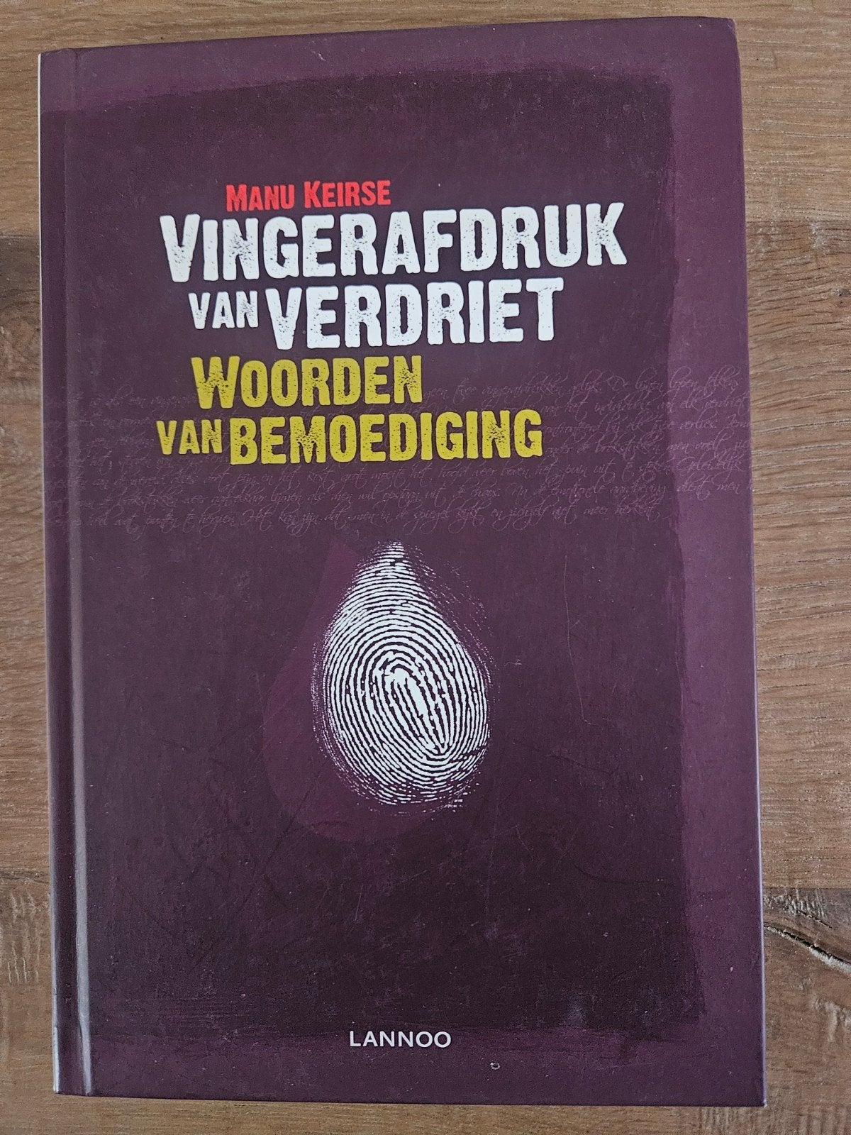 Vingerafdruk van Verdriet - Manu Keirse, Verzenden, Zo goed als nieuw, Manu Keirse