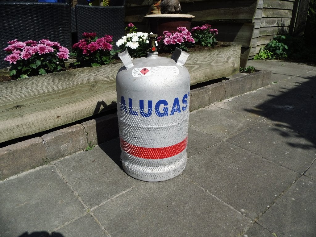 Aluminium lichtgewicht gasfles, Ophalen, Gebruikt