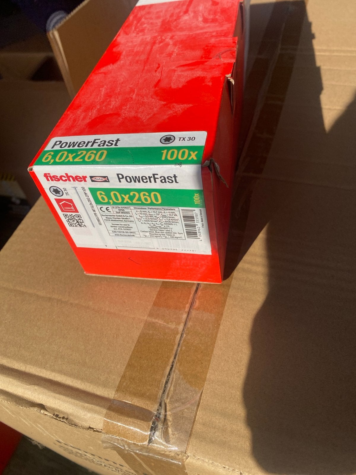 Nieuwe Fischer Power-Fast Schroeven 6,0x260 TX30 (100 stuks), Tuin en Terras, Onbekend, Nieuw, Ophalen of Verzenden, Onbekend