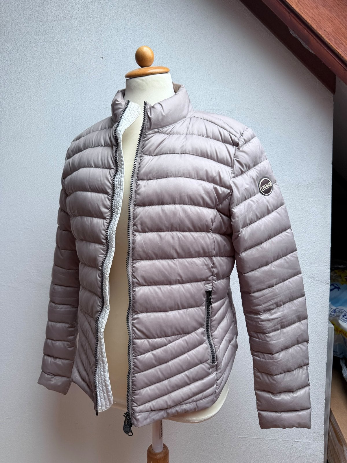 Colmar gewatteerde donsjas taupe - licht en comfortabel, Ophalen of Verzenden, Zo goed als nieuw, Maat 38/40 (M), Bruin