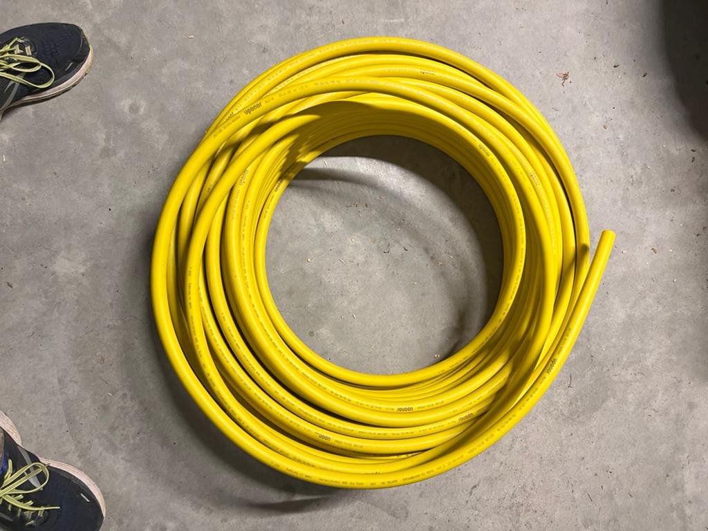 Uponor gasleiding 65mt met 3 koppelingen, Overige materialen, 6 meter of meer, Nieuw, Rechte buis